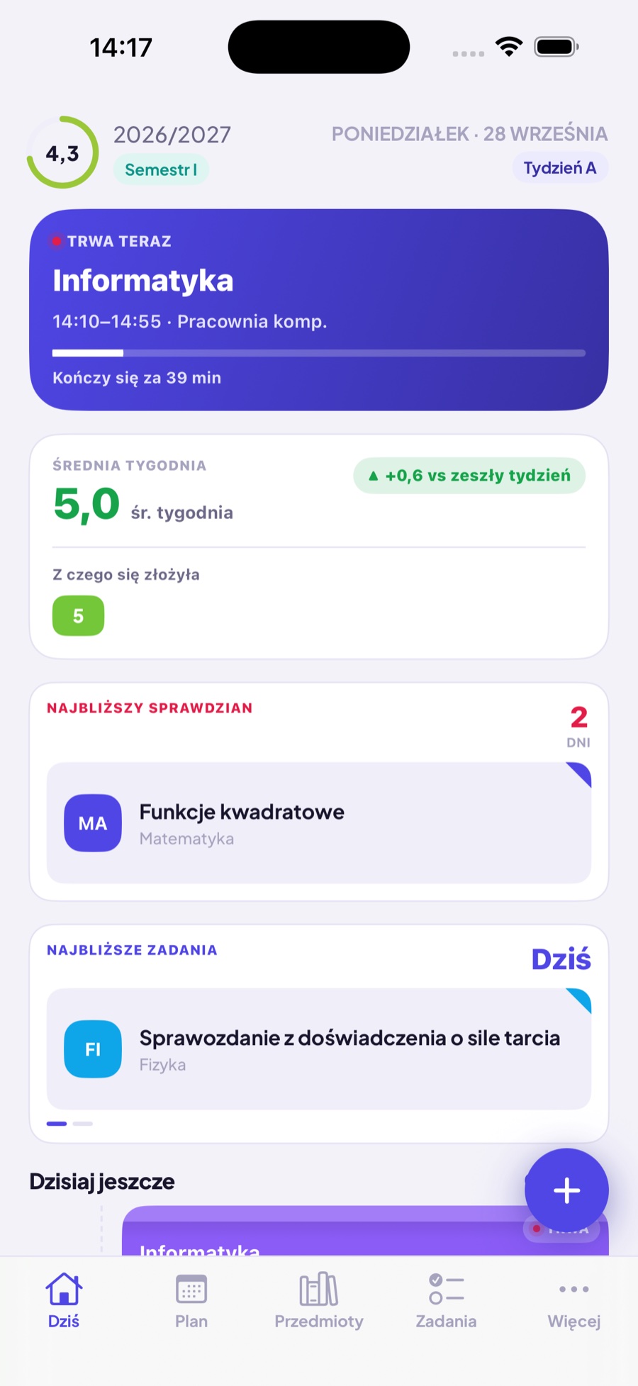 Zrzut ekranu aplikacji Kajet
