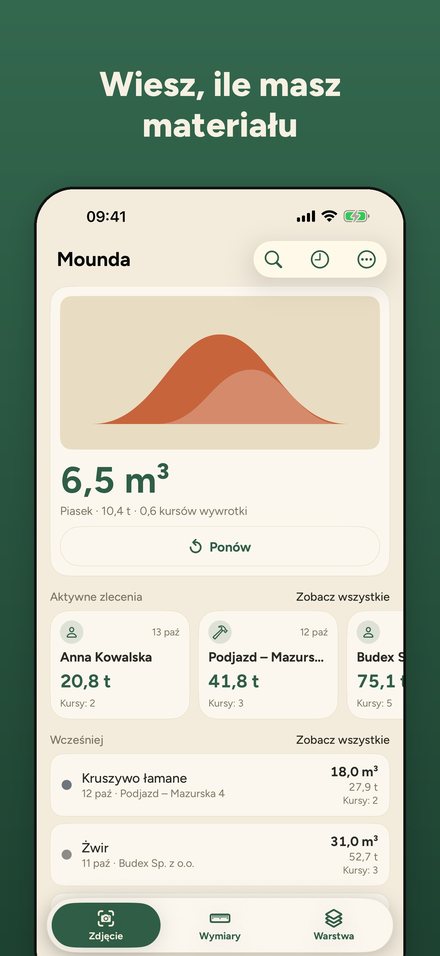 Zrzut ekranu aplikacji Mounda